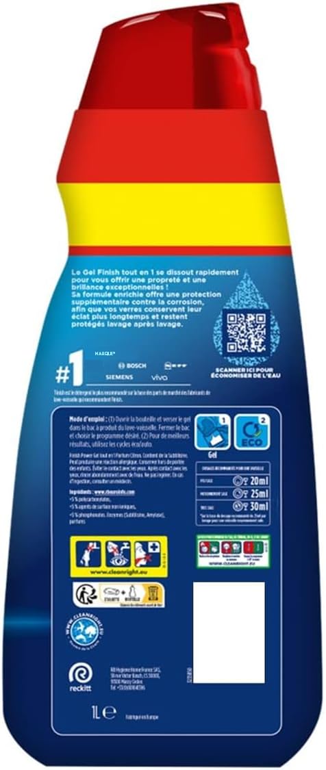 finish-power-tout-en-1-gel-lave-vaisselle-3l-protection-verre image 3