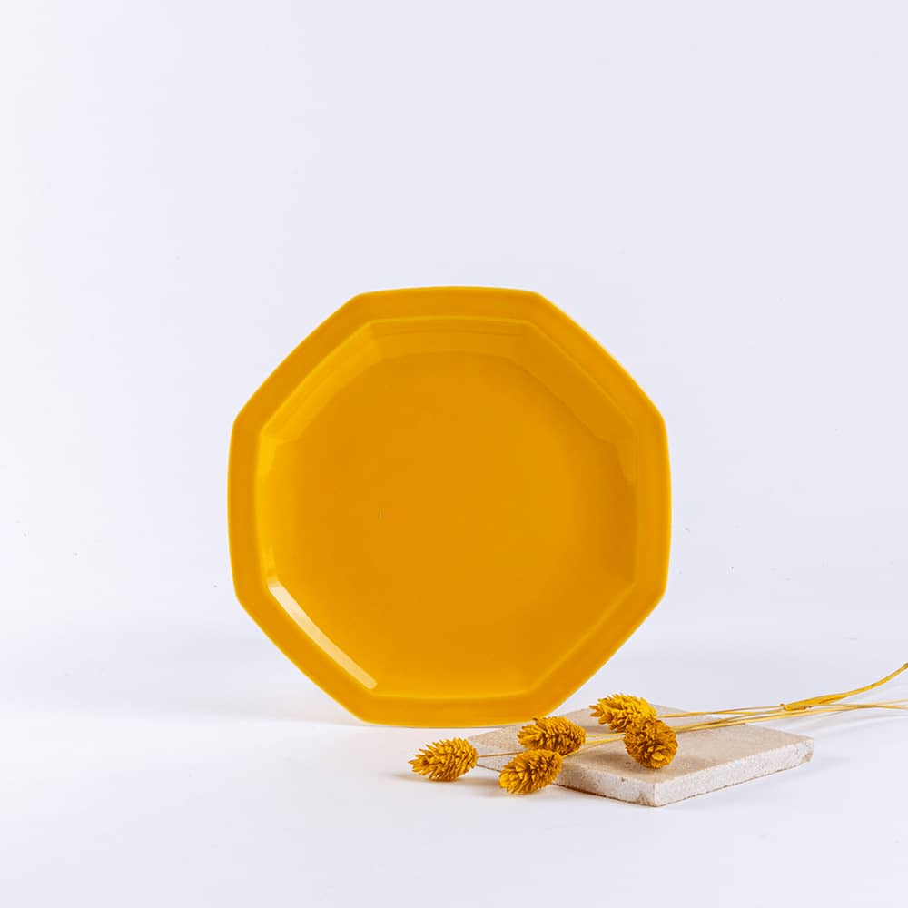 ogre-la-fabrique-intemporelle-assiette-dessert-porcelaine-jaune-moutarde-19cm image 1