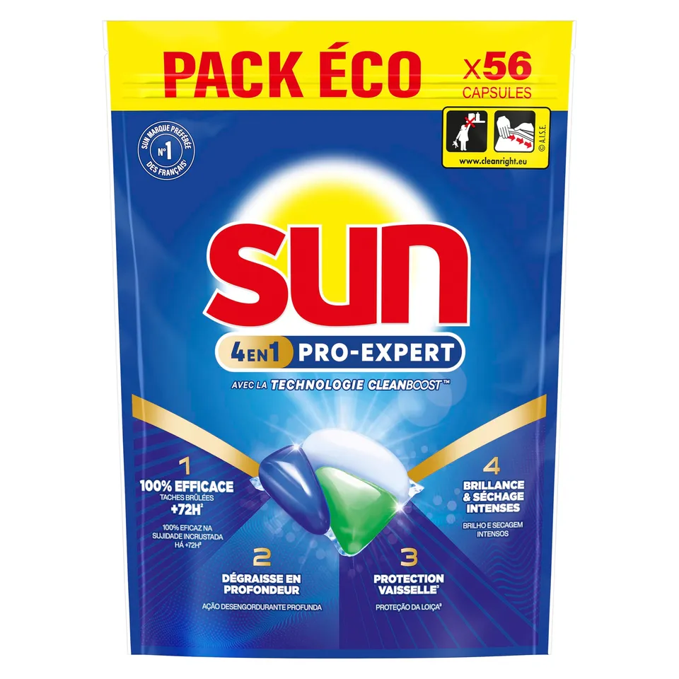 sun-expert-plus-capsules-lave-vaisselle-4-en-1-56-capsules image 1