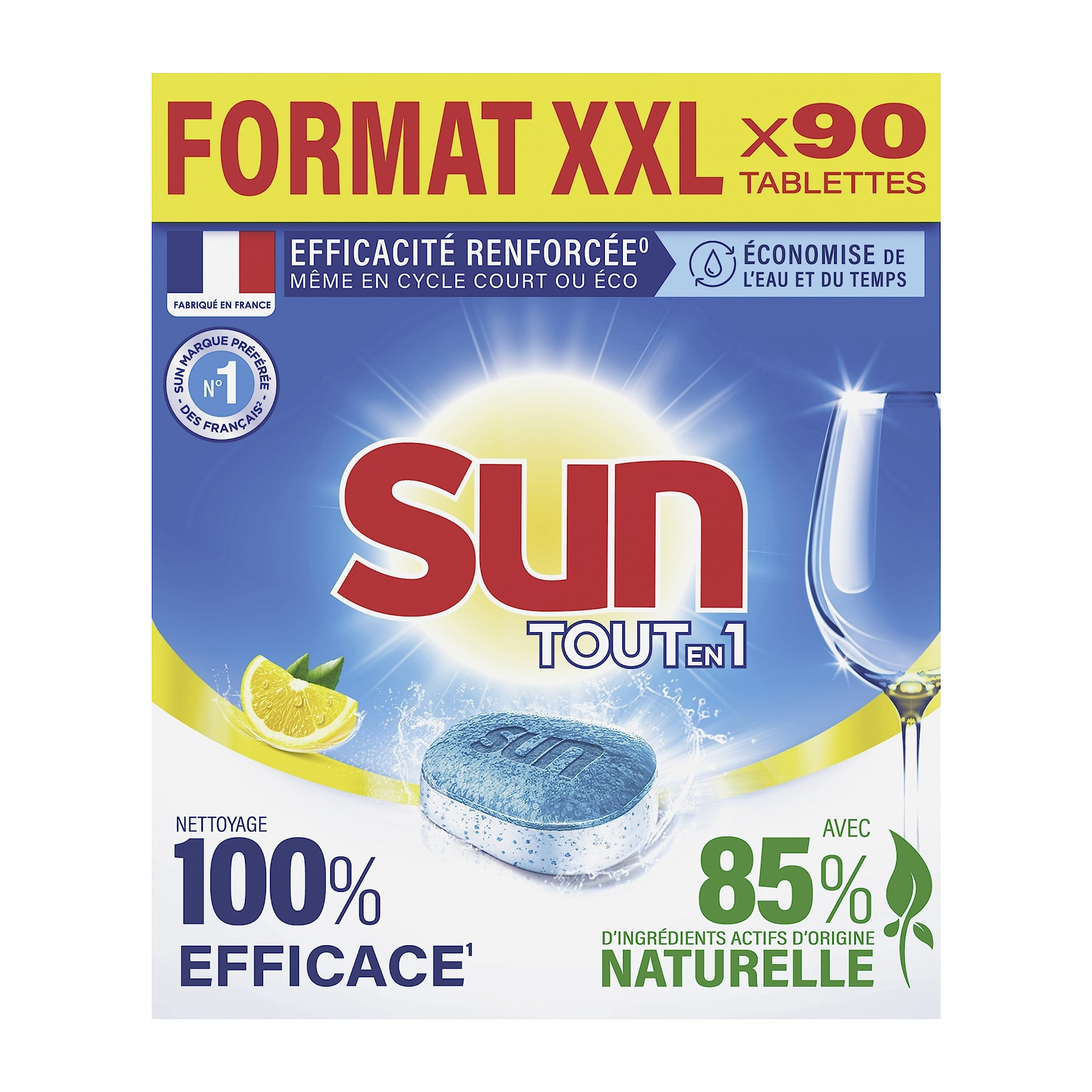 sun-tout-en-1-pastilles-lave-vaisselle-citron-ecolabel-90-capsules image 2