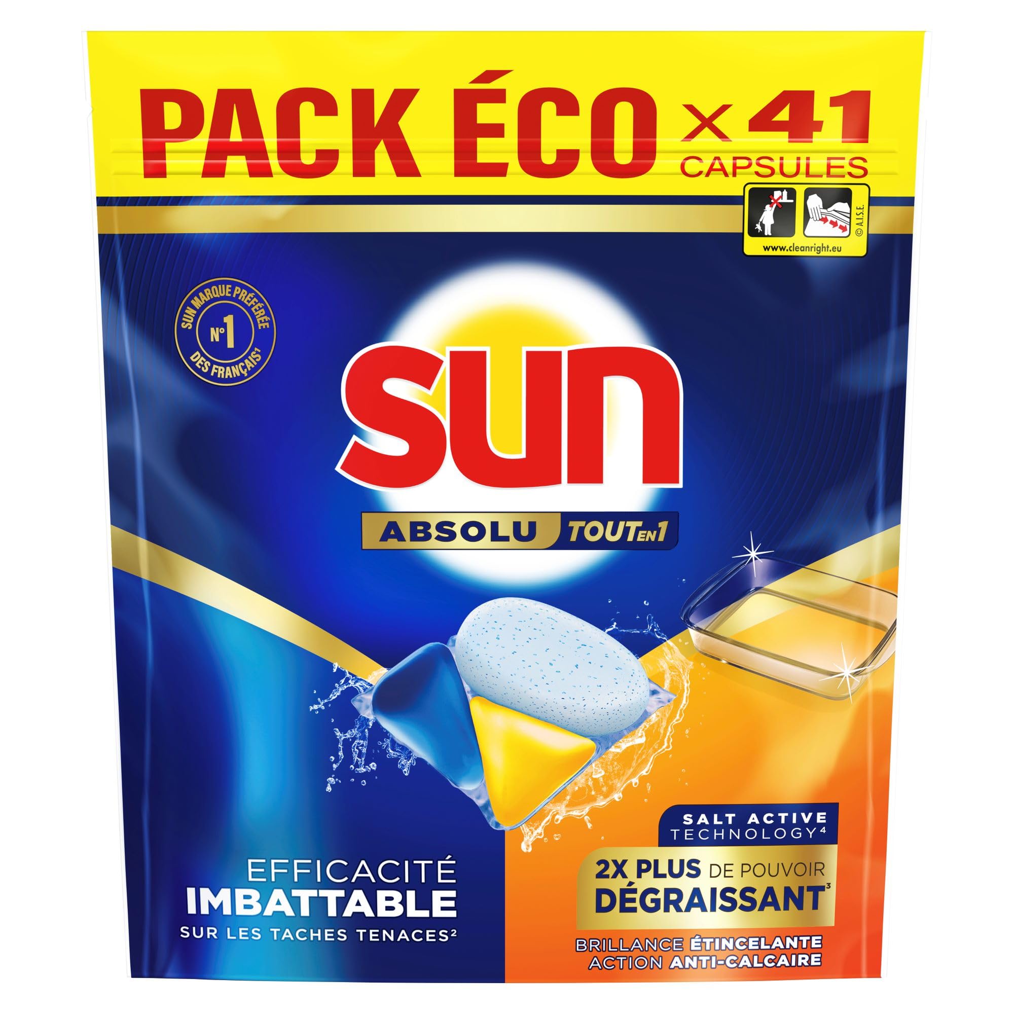 sun-absolu-capsules-lave-vaisselle-41-pastilles-d-graissant image 1