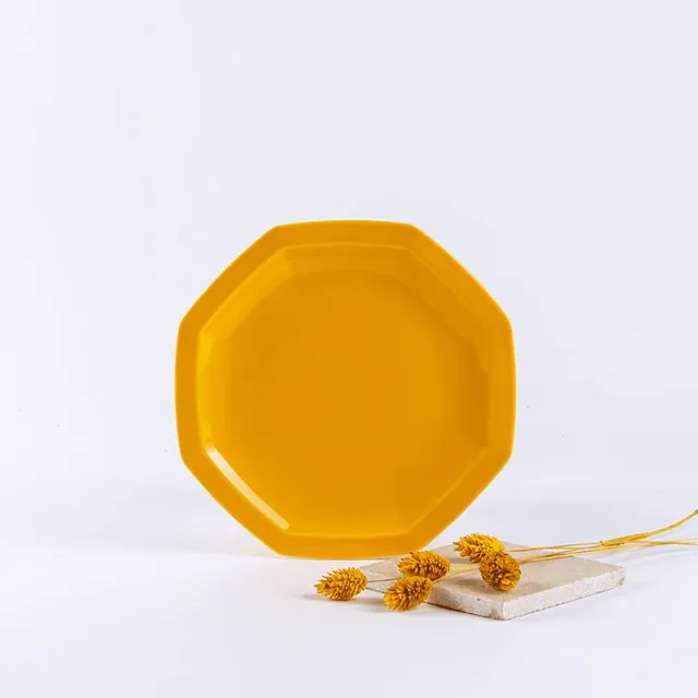 ogre-la-fabrique-intemporelle-assiette-dessert-porcelaine-jaune-moutarde-19cm image 1