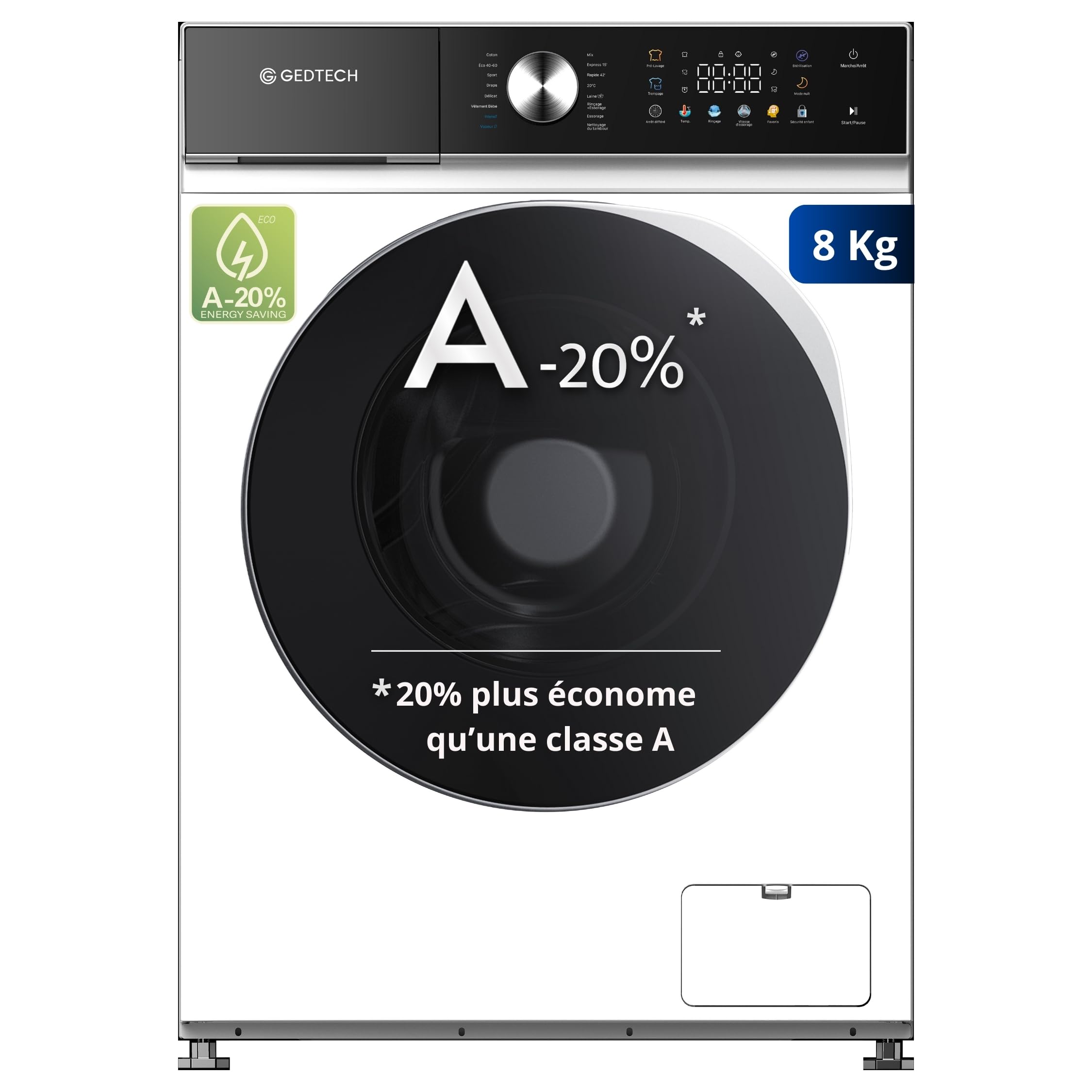 gedtech-lave-linge-gllps121400wh-lave-linge-12-kg-blanc image 6