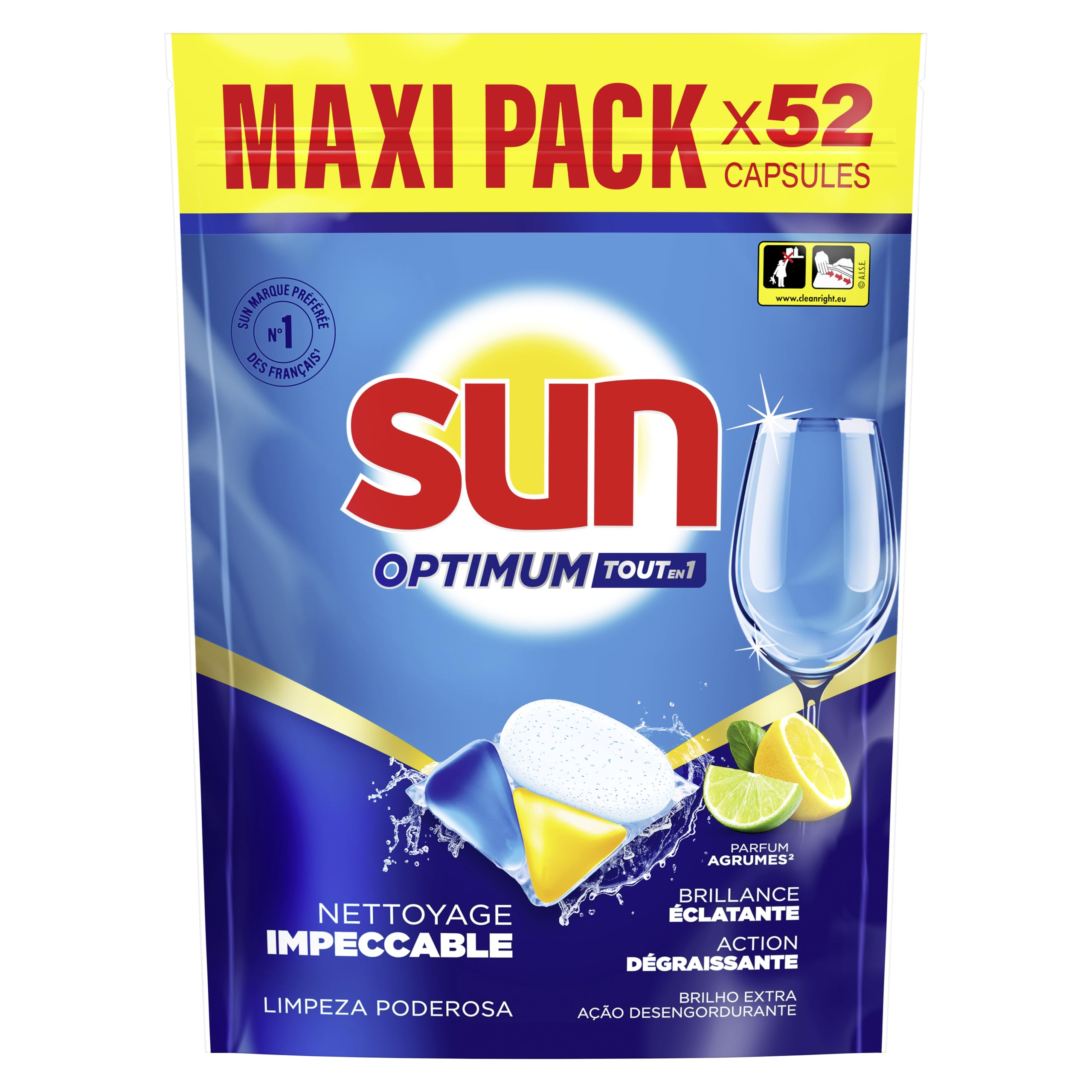 sun-optimum-tout-en-1-capsules-lave-vaisselle-x52-agrumes-parfum image 2