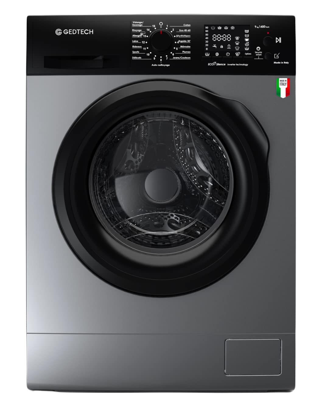 gedtech-lave-linge-gll91400sli-lave-linge-9kg-1400-tr-min-silver image 1