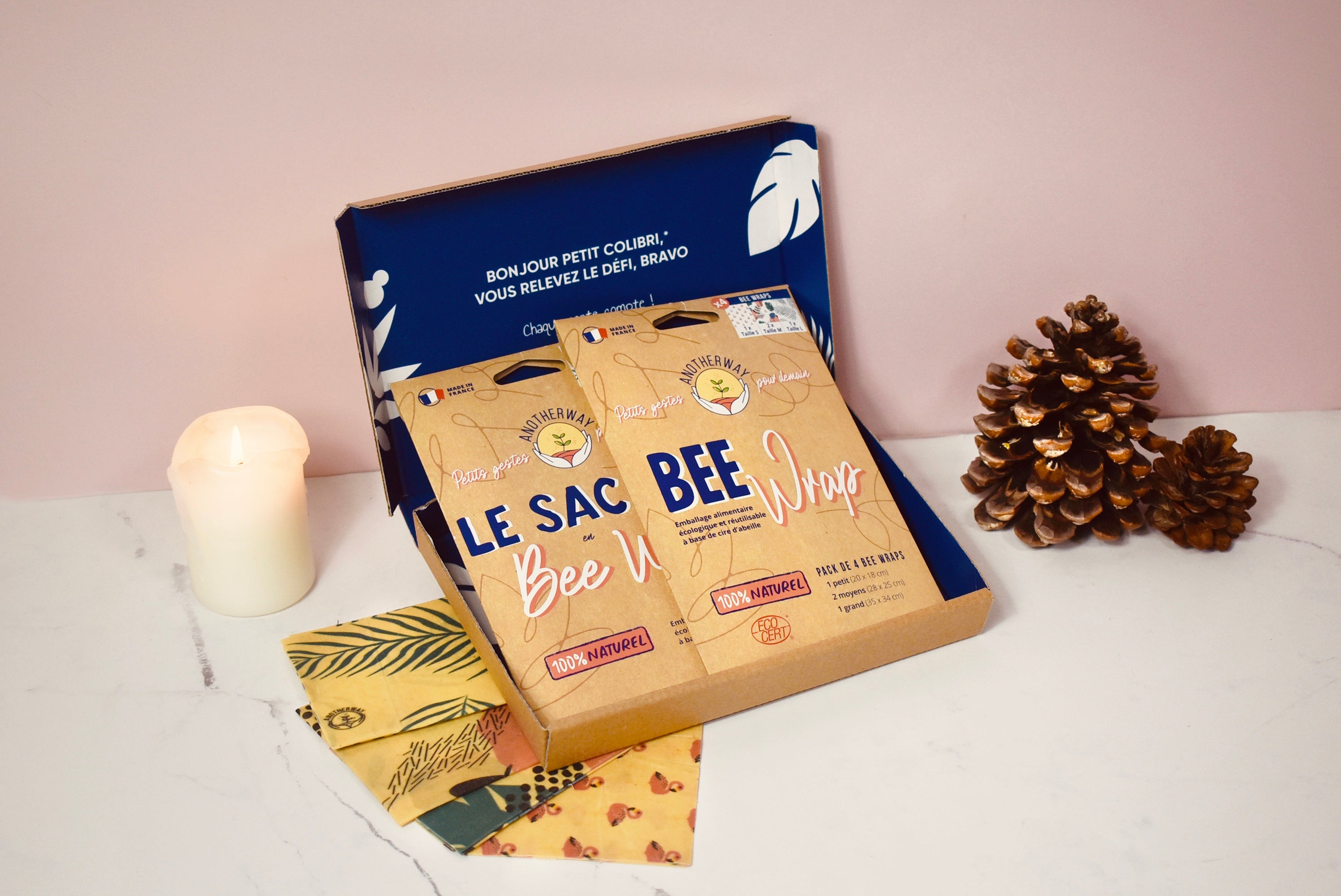 anotherway-coffret-bee-wraps-essentiel-4-wraps-sac-salade image 2