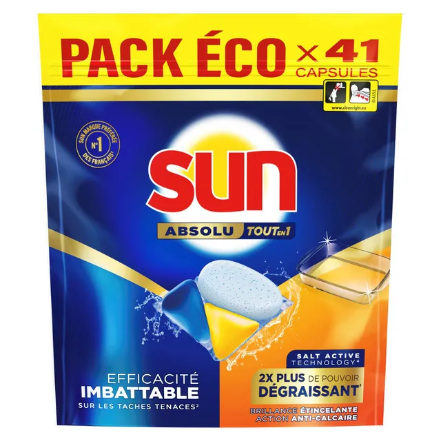 sun-absolu-capsules-lave-vaisselle-41-pastilles-d-graissant image 1