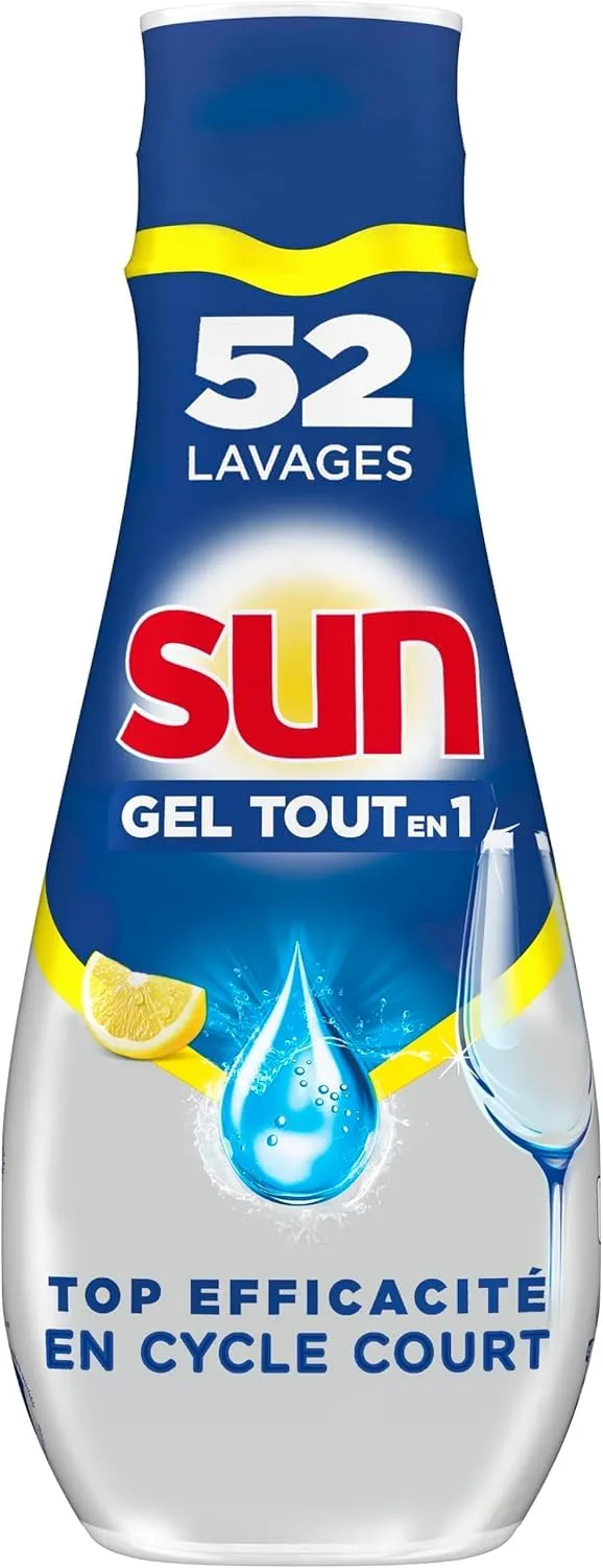 sun-expert-plus-tout-en-1-gel-lave-vaisselle-citron-900ml-52-lavages image 1