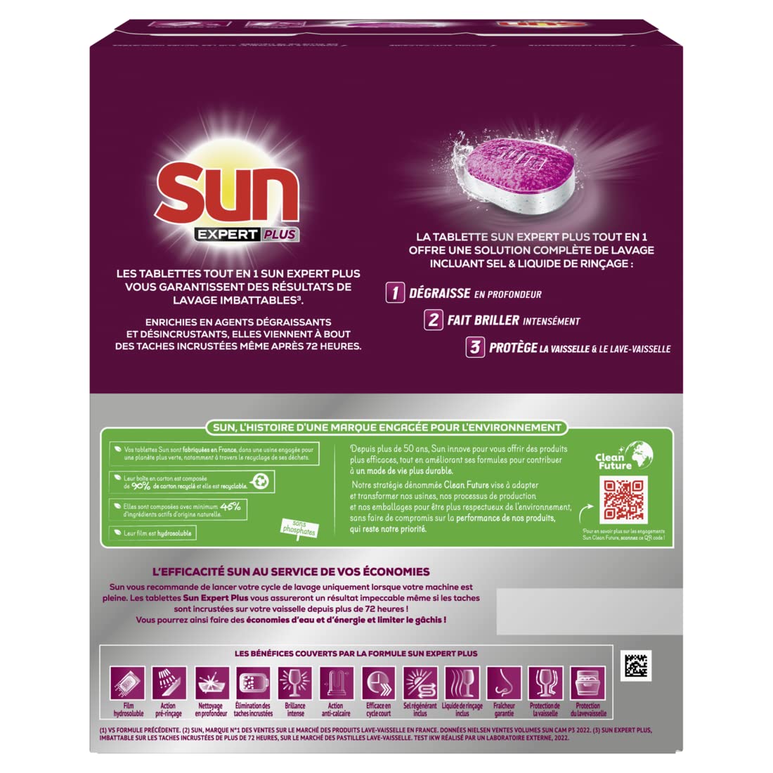 sun-expert-plus-tout-en-1-pastilles-lave-vaisselle-x80-d-graissant image 2