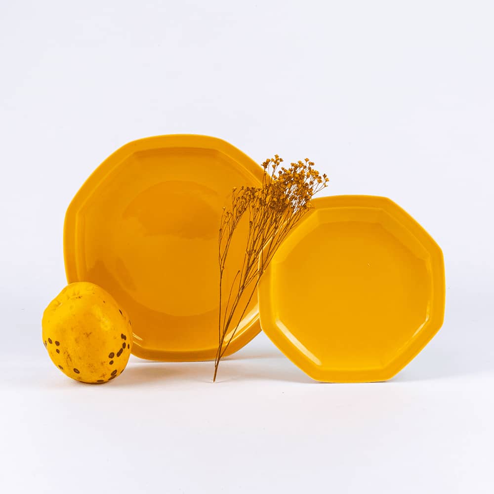ogre-la-fabrique-intemporelle-grande-assiette-octogonale-jaune-24-5-cm image 2