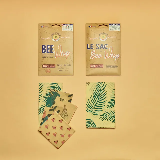 anotherway-coffret-bee-wraps-essentiel-4-wraps-sac-salade image 1