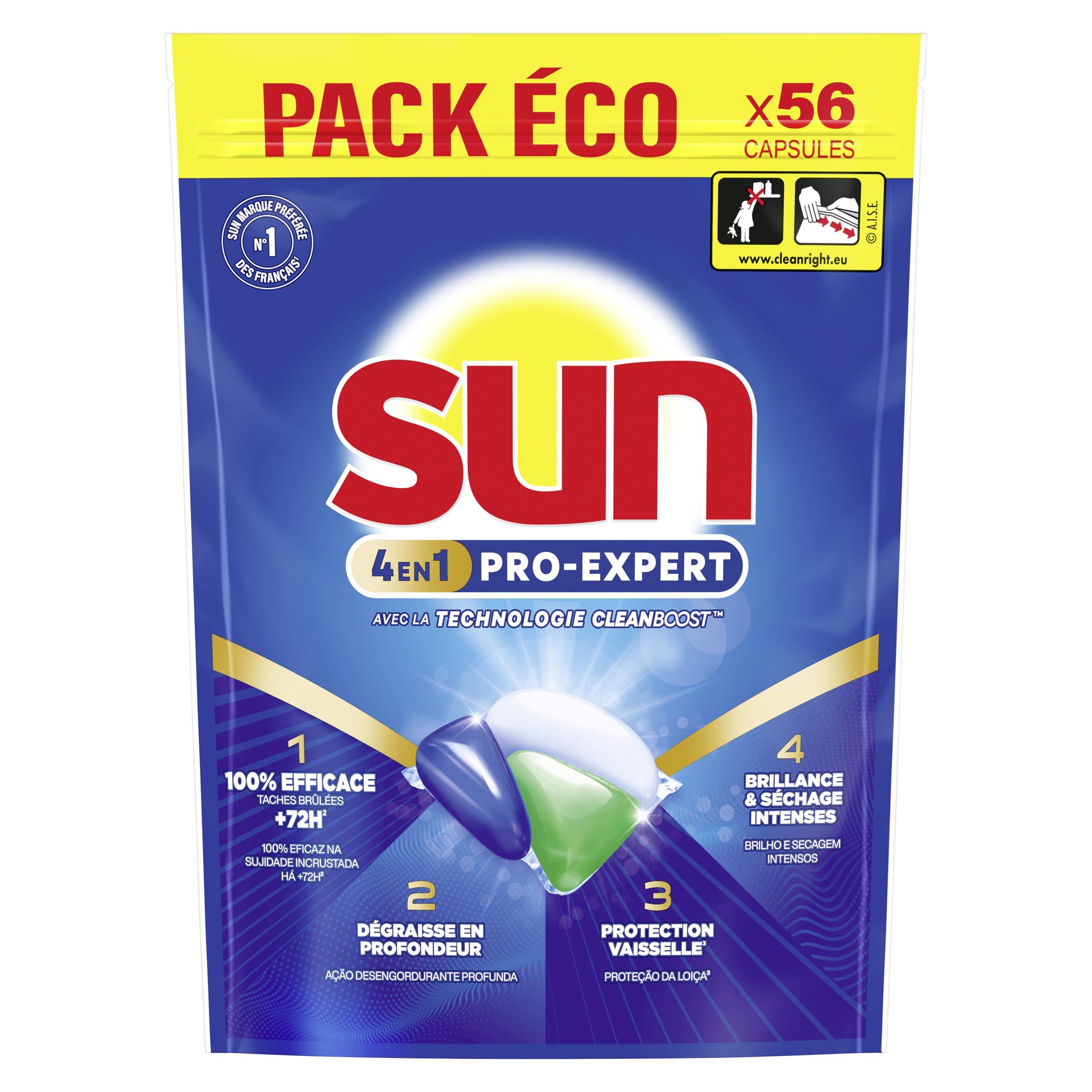 sun-expert-plus-capsules-lave-vaisselle-4-en-1-56-capsules image 1