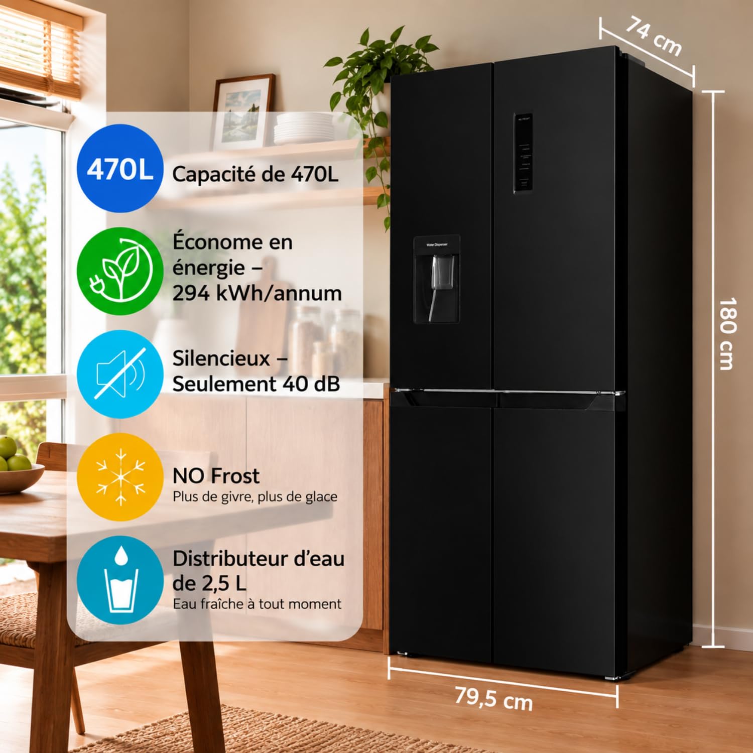 gedtech-r-frig-rateurs-frigo-multi-portes-noir-470-l-no-frost image 4