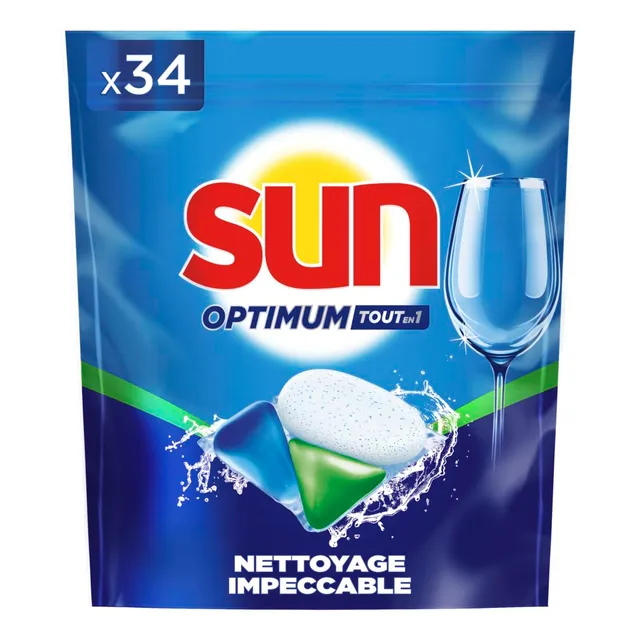 sun-optimum-tout-en-1-pastilles-lave-vaisselle-x34-regular-d-graissant image 1