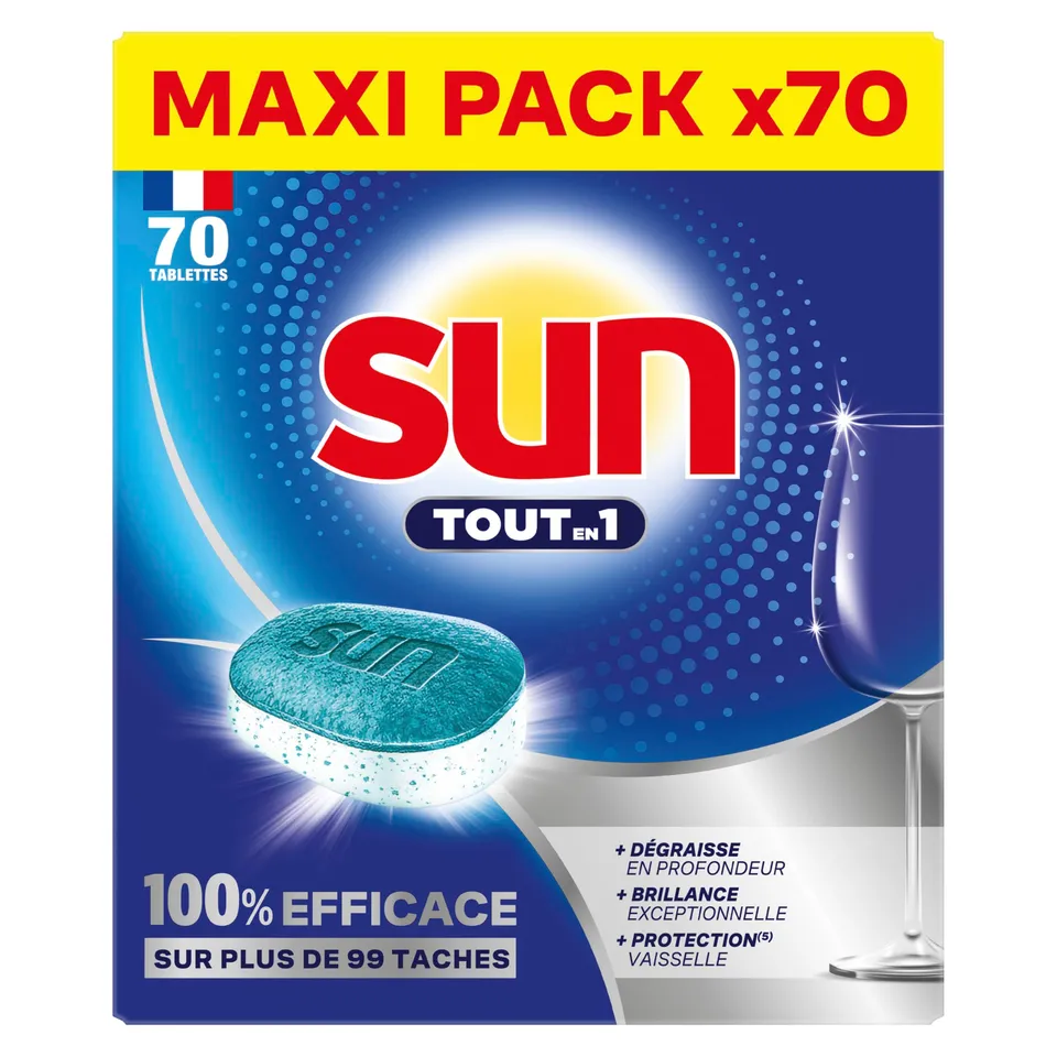 sun-tout-en-1-tablettes-lave-vaisselle-x70-regular-anti-taches image 1