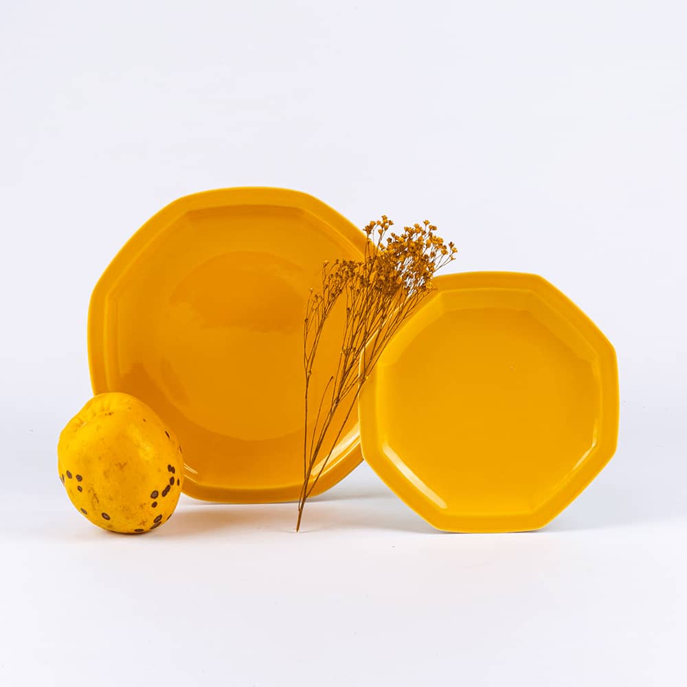 ogre-la-fabrique-intemporelle-assiette-dessert-porcelaine-jaune-moutarde-19cm image 2