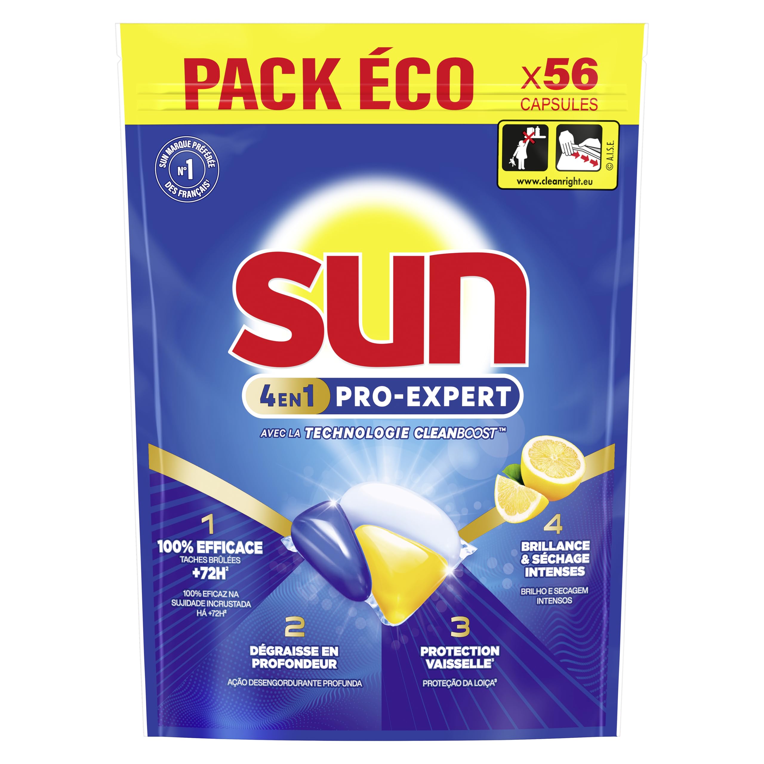 sun-expert-plus-tout-en-1-tablettes-lave-vaisselle-x40-citron image 1