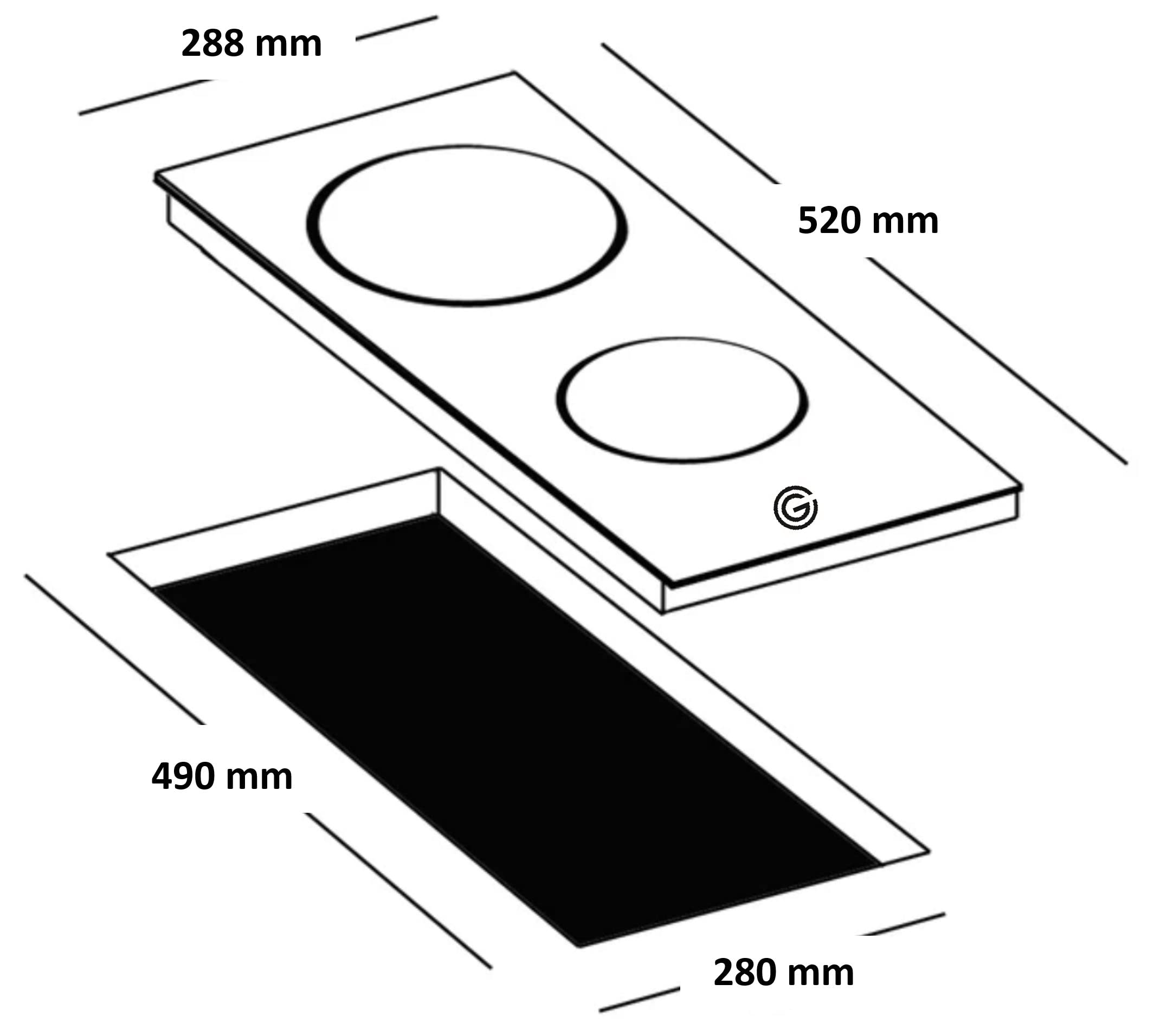 gedtech-plaque-cuisson-induction-2-zones-verre-2800w-booster image 4