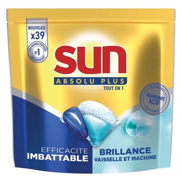 sun-absolu-plus-capsules-lave-vaisselle-bicarbonate-39-pastilles image 1