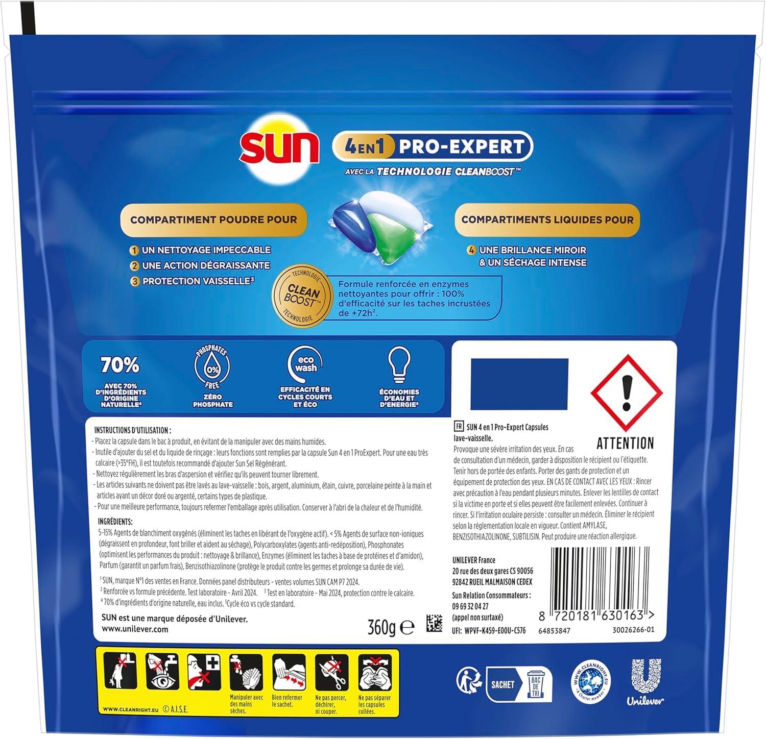sun-expert-plus-pro-expert-4-en-1-capsules-lave-vaisselle-citron image 3