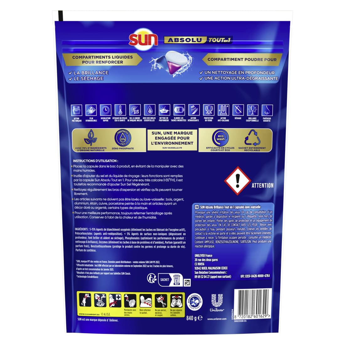 sun-absolu-tout-en-1-capsules-lave-vaisselle-x56-brillance-anti-calcaire image 3