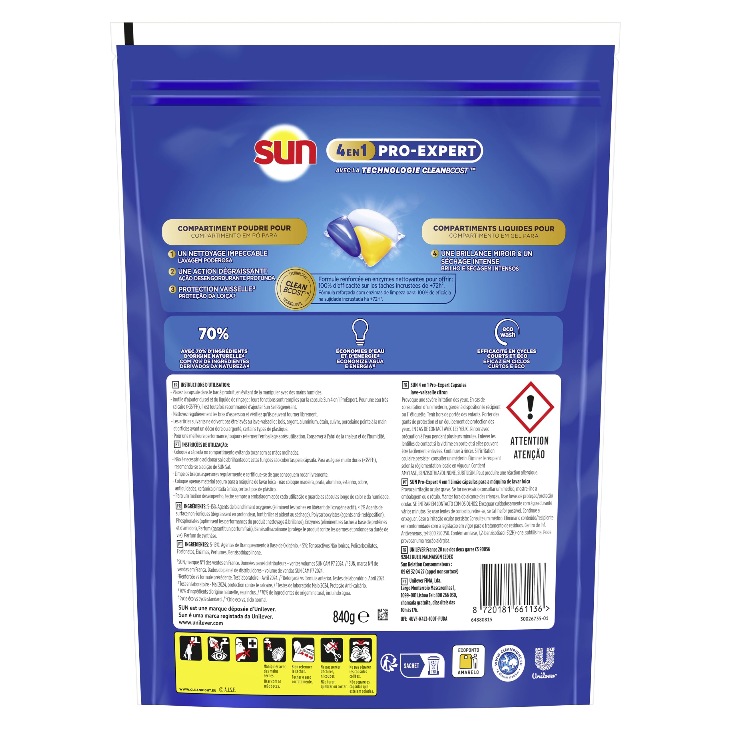 sun-expert-plus-tout-en-1-tablettes-lave-vaisselle-x40-citron image 2