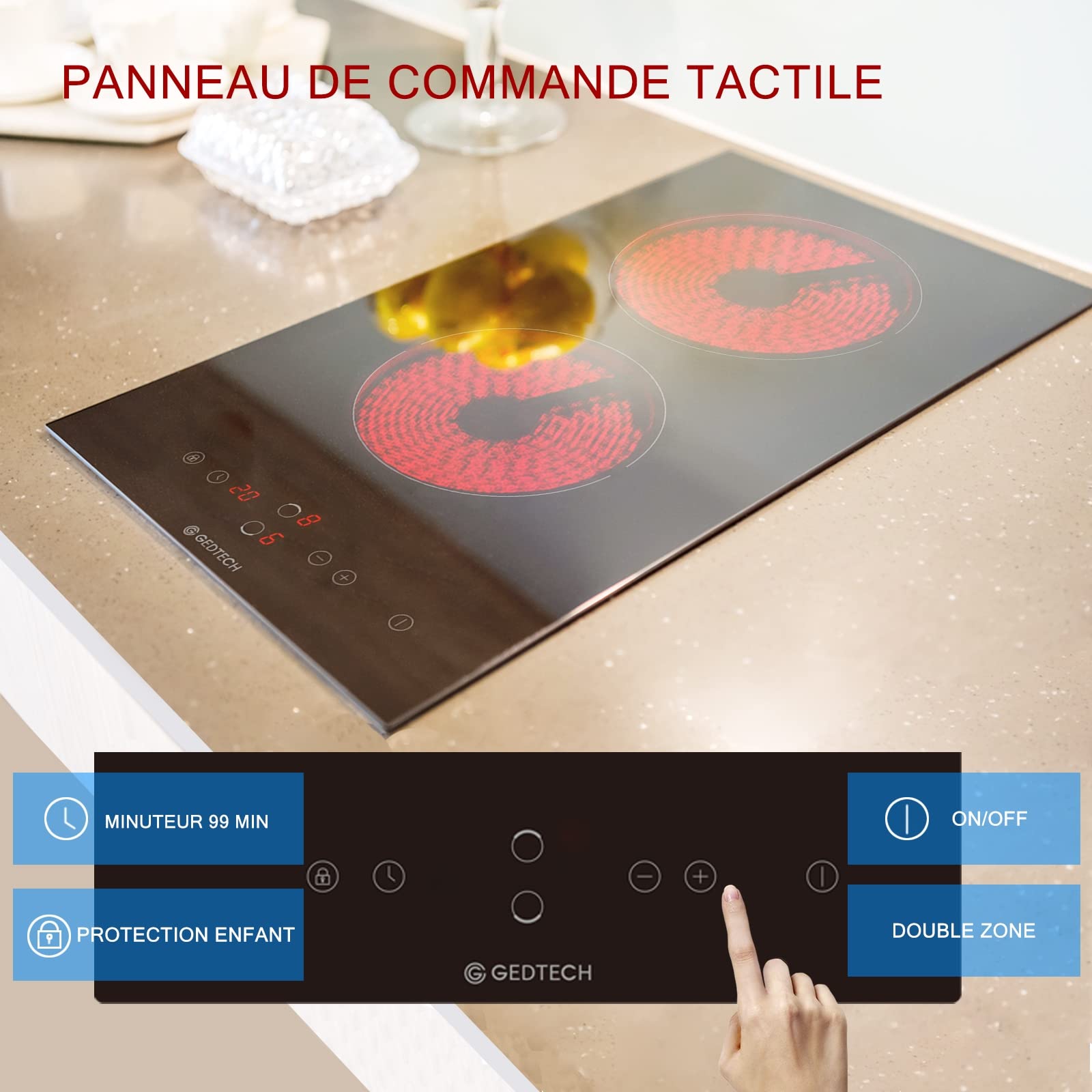gedtech-gtv2z3000b-plaque-vitroc-ramique-2-foyers-3000w image 2
