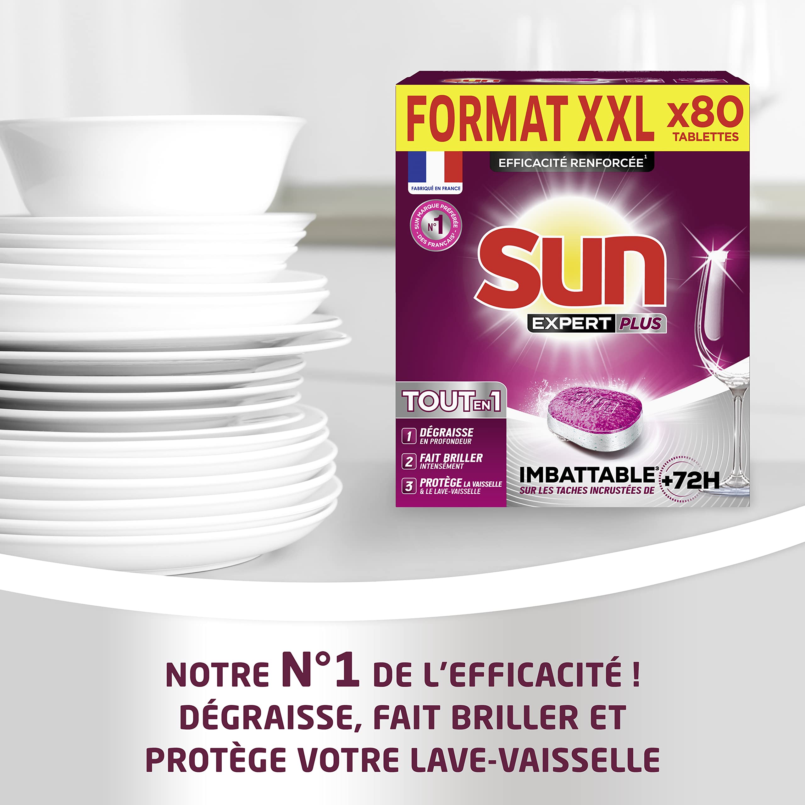 sun-expert-plus-tout-en-1-pastilles-lave-vaisselle-x80-d-graissant image 3