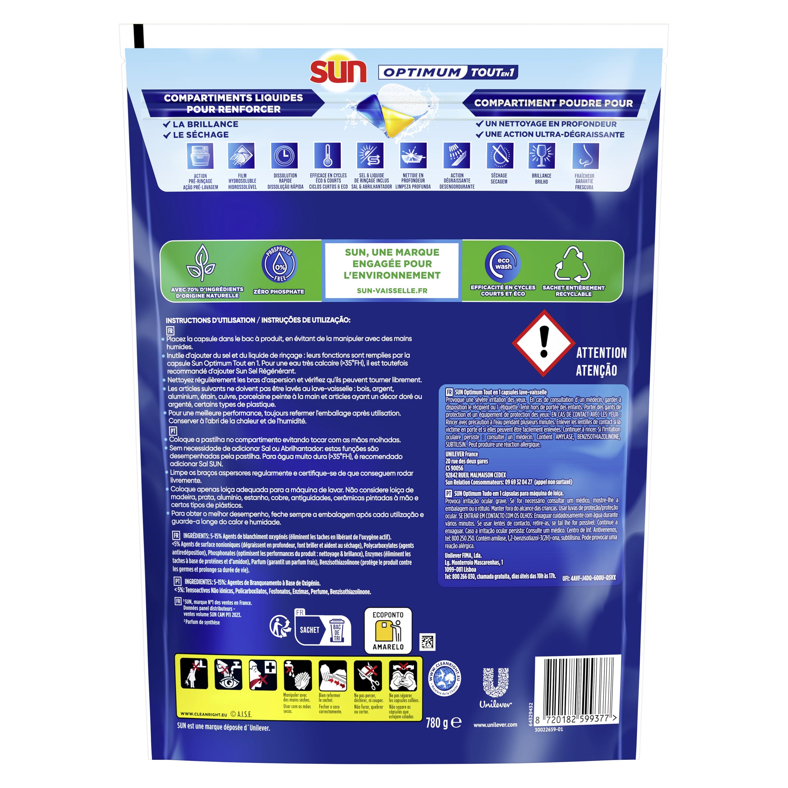 sun-optimum-tout-en-1-capsules-lave-vaisselle-x52-agrumes-parfum image 3