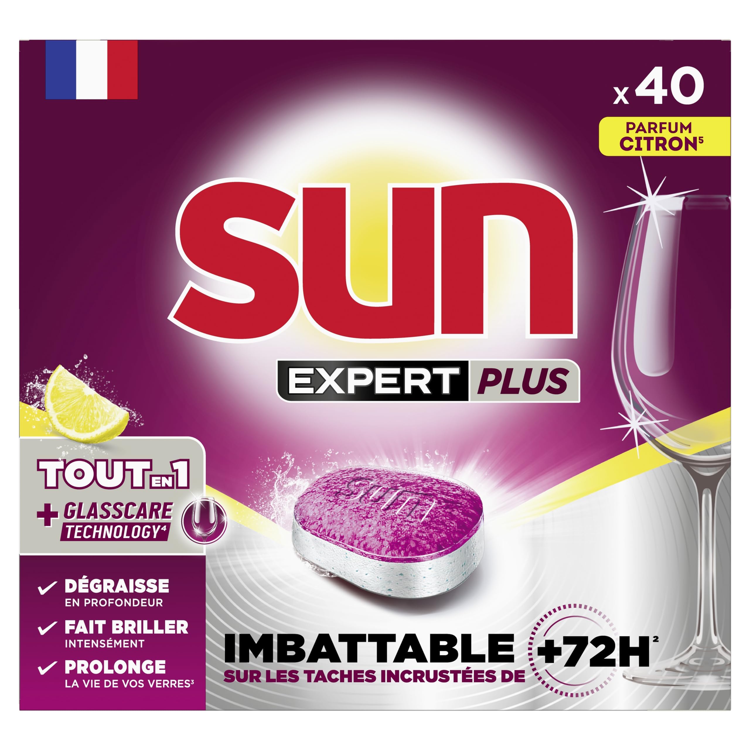 sun-expert-plus-pastilles-lave-vaisselle-citron-40-tablettes image 2