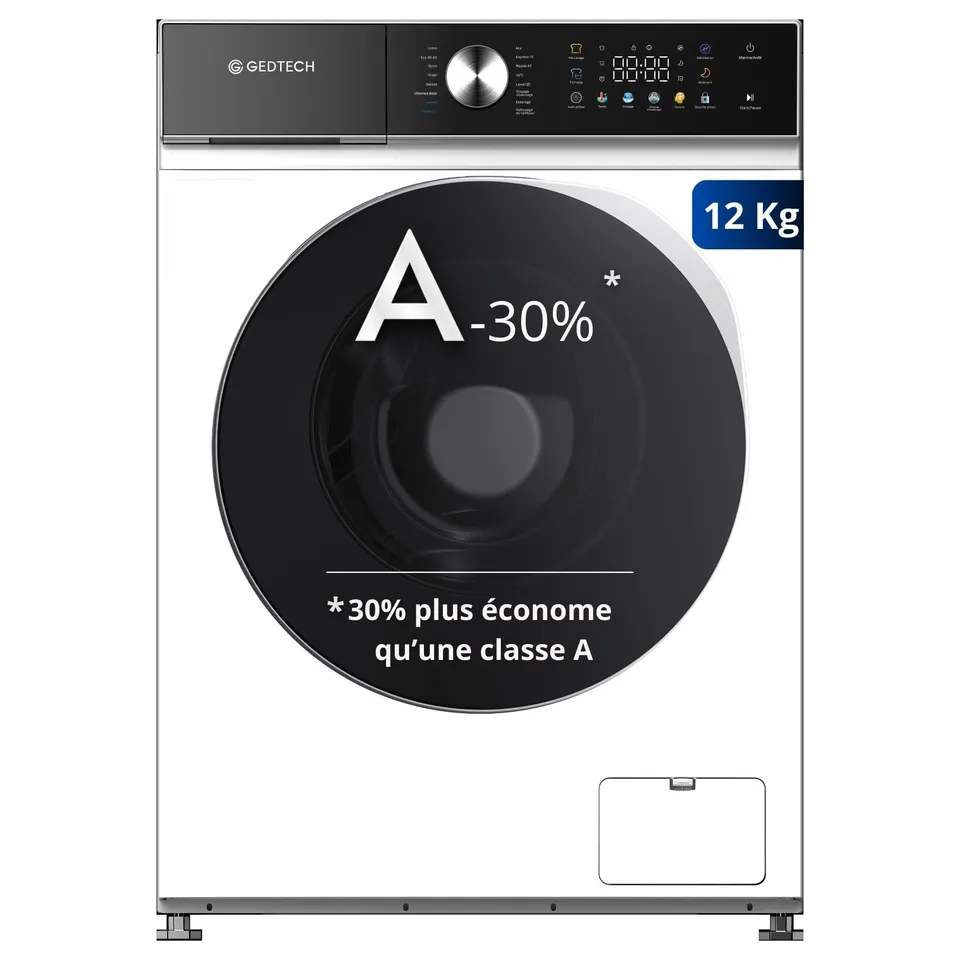 gedtech-lave-linge-gllps121400wh-lave-linge-12-kg-blanc image 1