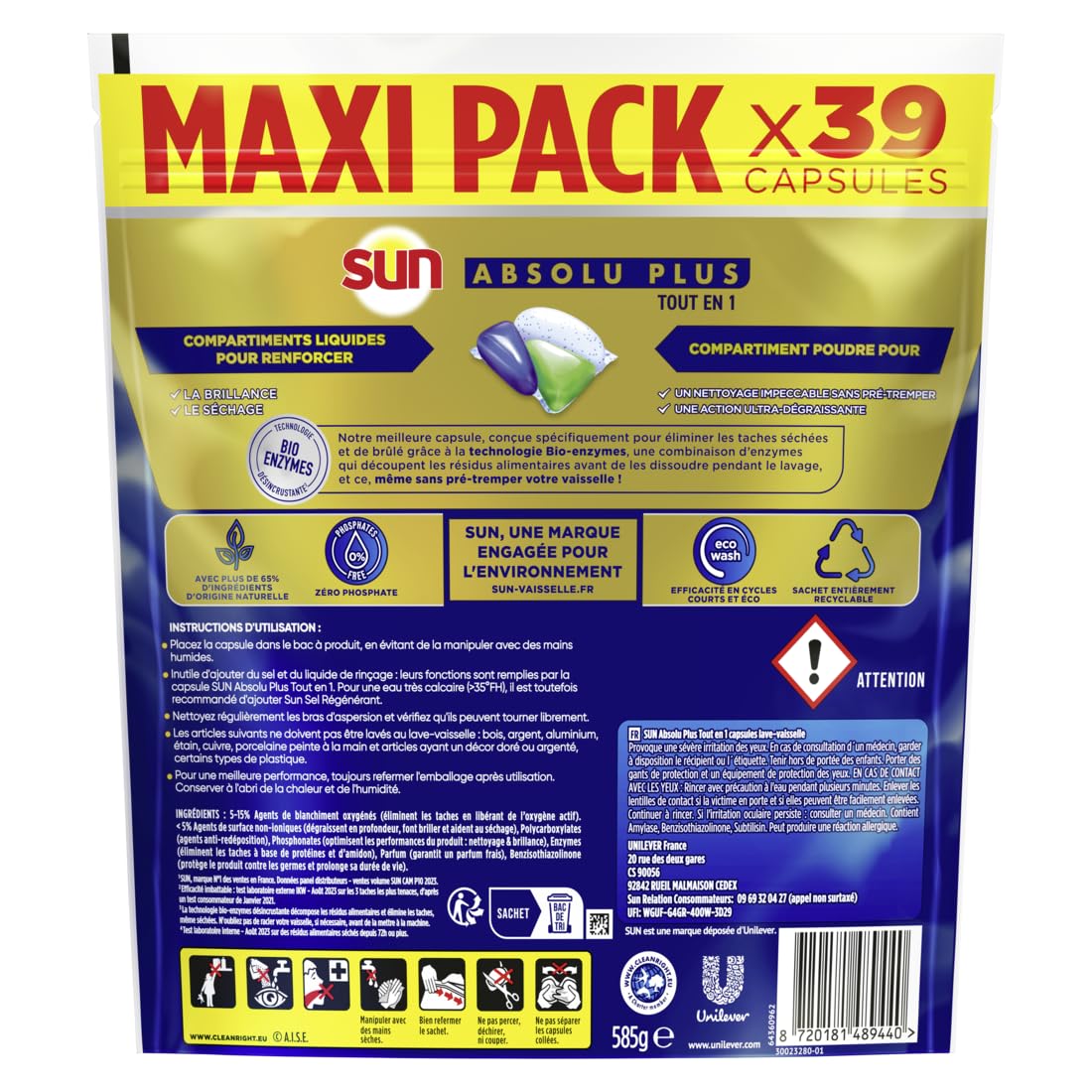 sun-absolu-plus-tout-en-1-pastilles-lave-vaisselle-bio-enzymes-39 image 3