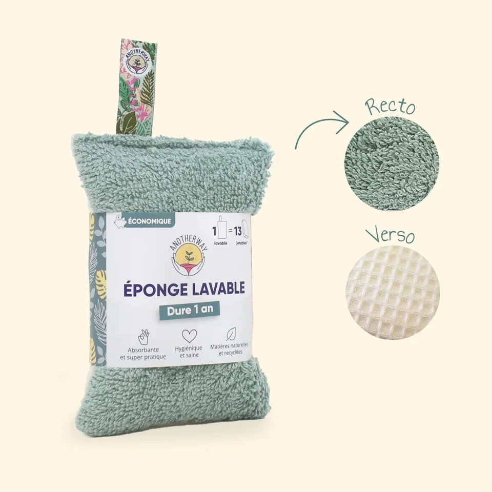 anotherway-vaisselle-cologique-ponge-lavable-verte image 1