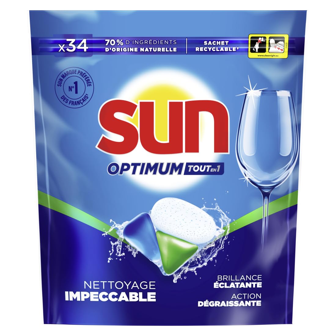 sun-optimum-tout-en-1-pastilles-lave-vaisselle-x34-regular-d-graissant image 2