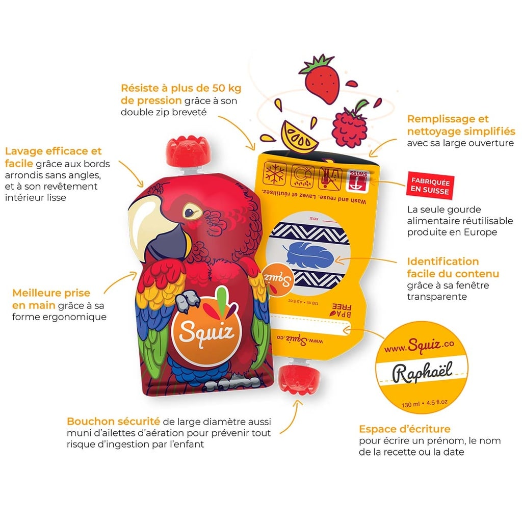 anotherway-gourdes-compote-r-utilisables-x7-carnaval-130-ml image 2