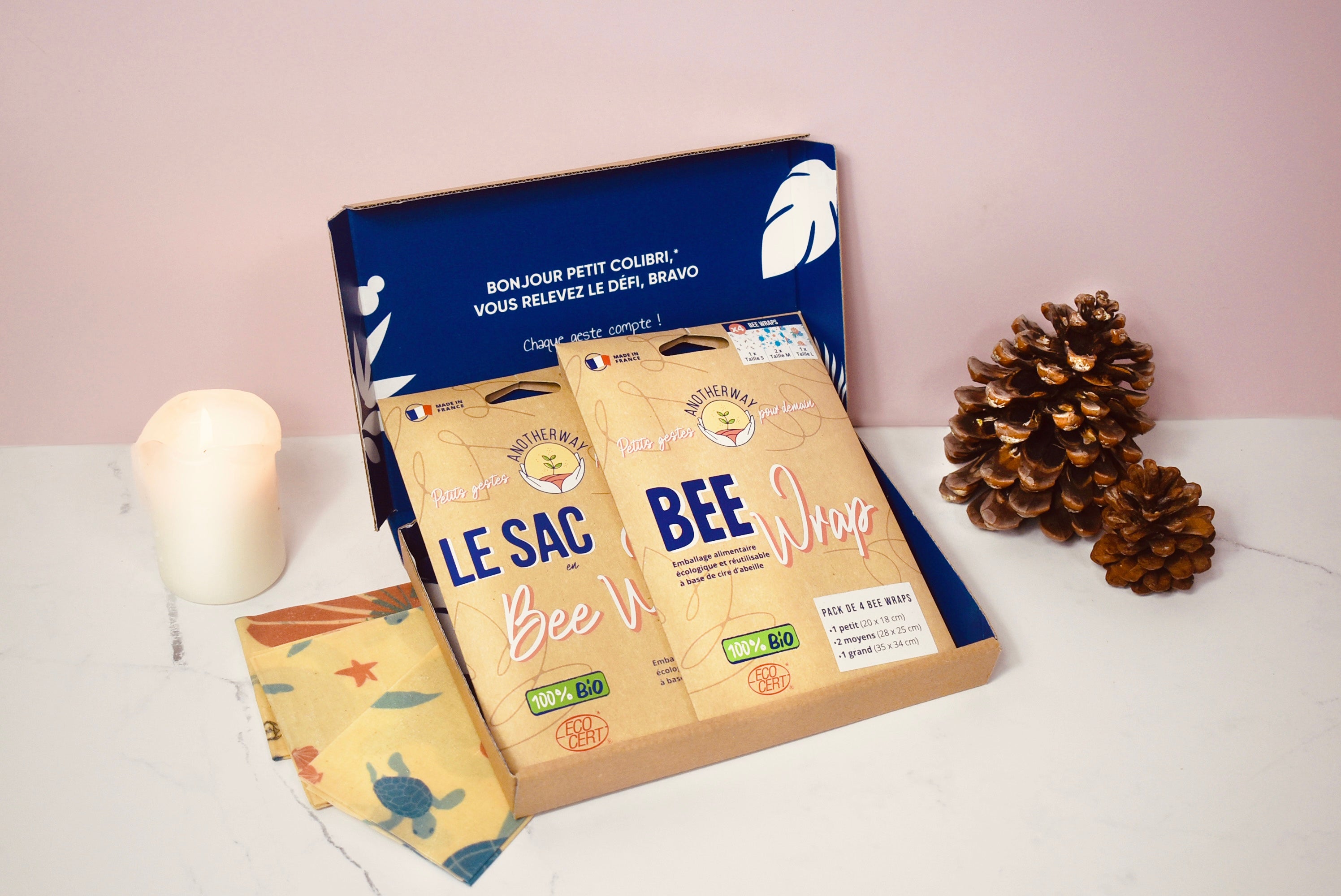 anotherway-coffrets-bee-wraps-bio-essentiel-4-wraps-sac image 2
