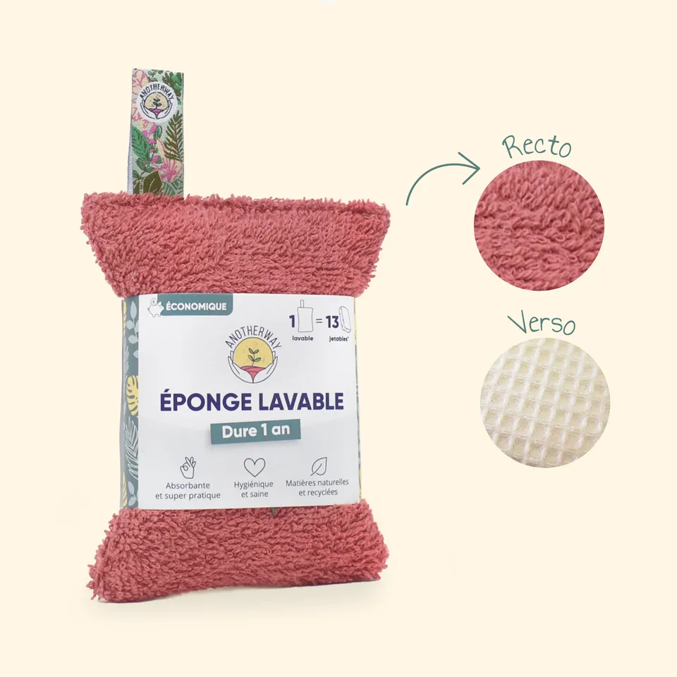 anotherway-vaisselle-ponge-lavable-cuisine-rouge image 1