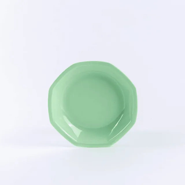 ogre-la-fabrique-assiette-creuse-octogonale-porcelaine-vert-amande image 1