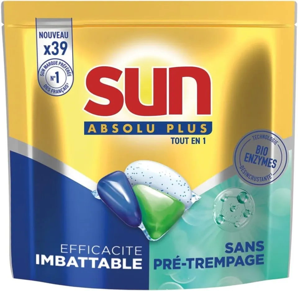 sun-absolu-plus-tout-en-1-pastilles-lave-vaisselle-bio-enzymes-39 image 1