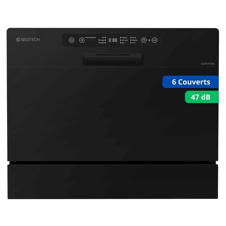 gedtech-lave-vaisselle-table-top-6-couverts-noir-47-db image 1