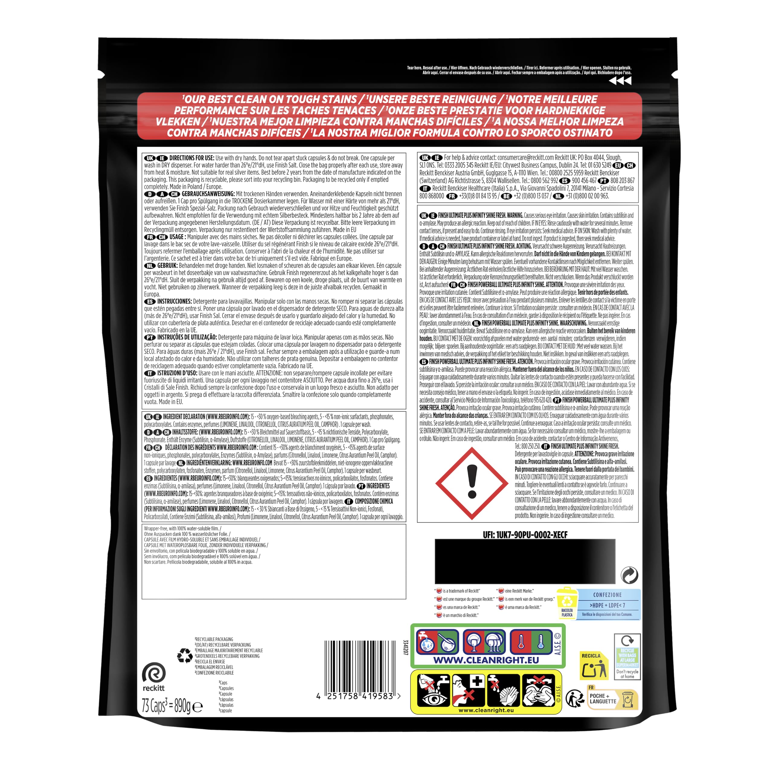 finish-ultimate-plus-pastilles-lave-vaisselle-73-capsules-brillance image 2