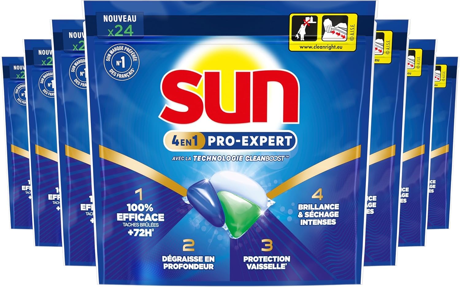 sun-expert-plus-pro-expert-4-en-1-capsules-lave-vaisselle-citron image 1