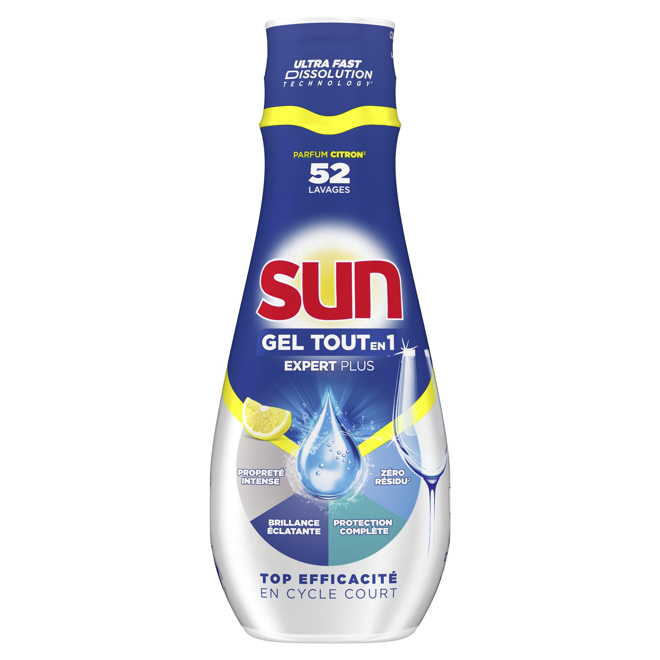 sun-expert-plus-tout-en-1-gel-lave-vaisselle-citron-900ml-52-lavages image 2