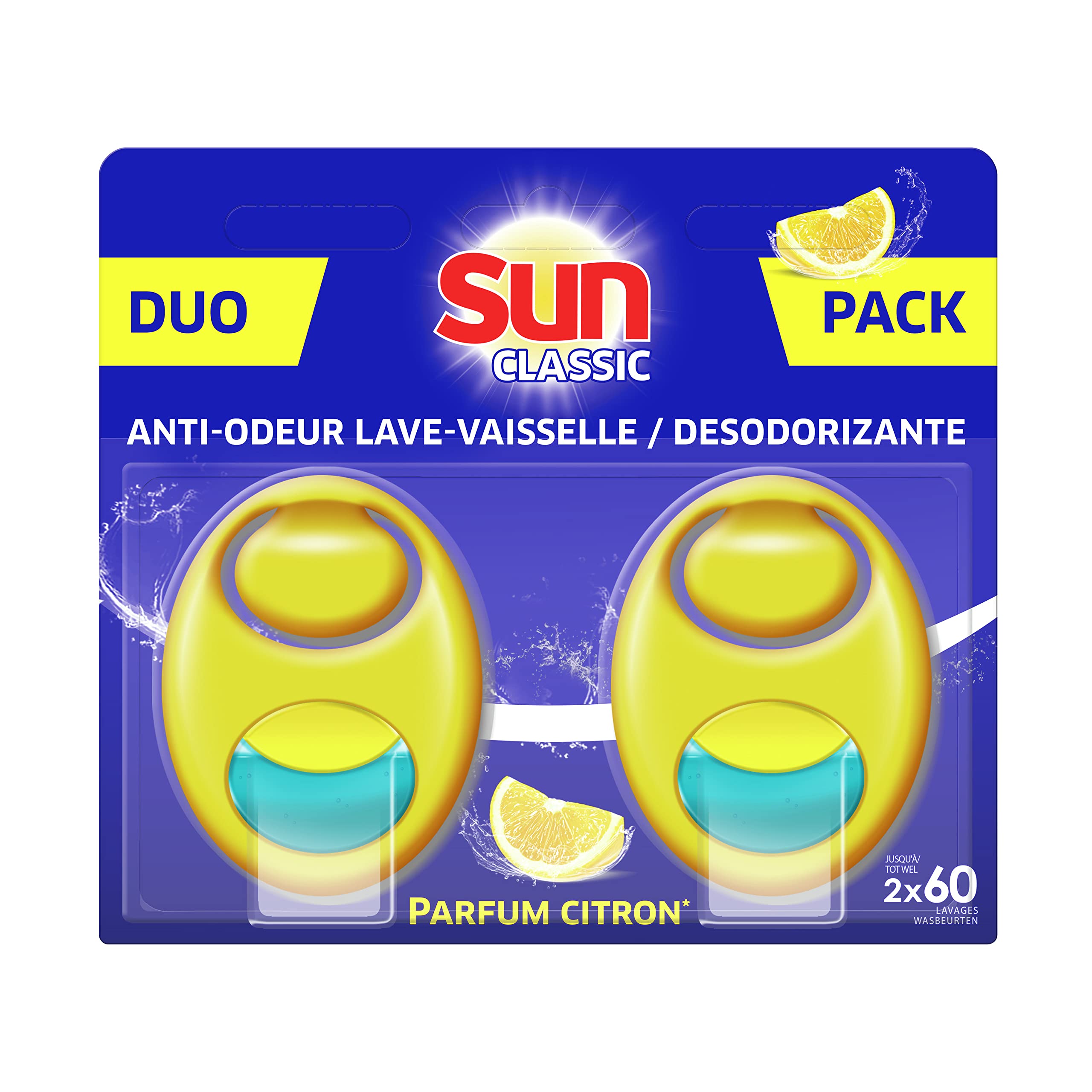 sun-d-odorisant-lave-vaisselle-citron-duo-pack-2x60-doses image 2