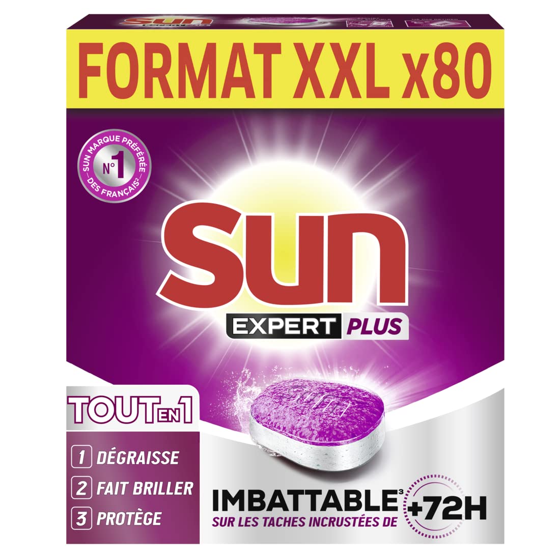 sun-expert-plus-tout-en-1-pastilles-lave-vaisselle-x80-d-graissant image 1